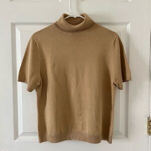 Jaclyn Smith Camel Knit Turtleneck Sweater Top